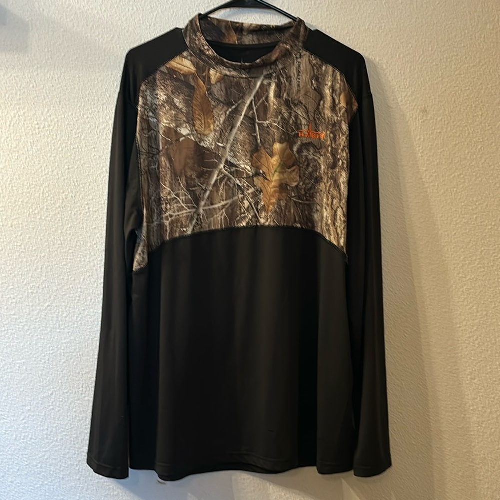 Habitat scent factor camo/black shirt size XL